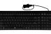 Cleantype Prime Pro+ – IP68 silicone keyboard black, front view with USB cable